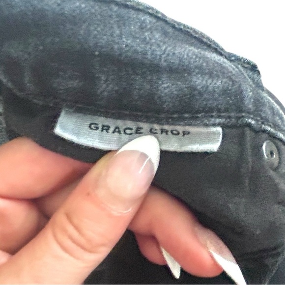 SLVRLAKE Grace Crop Jeans Faded Black Raw Hem Size 28 - Picture 6 of 8